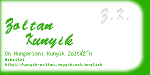 zoltan kunyik business card